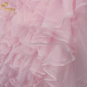 NIKA - Decoración de <span class=keywords><strong>Fondo</strong></span> para Boda, Tul <span class=keywords><strong>Rosa</strong></span> con Volantes, Malla para <span class=keywords><strong>Fondo</strong></span> de Boda, Pared de Flores para Eventos y Fiestas - Product Image 6