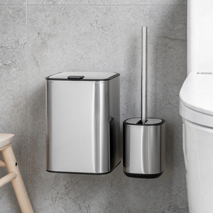 Set di <span class=keywords><strong>Spazzola</strong></span> per <span class=keywords><strong>WC</strong></span> e Cestino in Acciaio Inossidabile per Pulizia del Bagno e Smaltimento Rifiuti - Product Image 1
