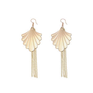 Pendientes de Borla con Forma de Hoja, Aleación de Zinc Dorada, Joyería para Fiestas, Pendientes de Moda para Mujer - Product Image 5