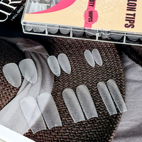 Uñas Acrílicas Transparentes Cuadradas de Makeauty, Uñas Artificiales de Cobertura Completa, Mate, Largas, en Caja