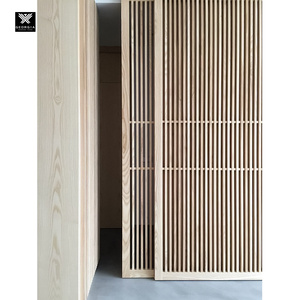Puertas correderas de madera de listón moderno para casas, nuevo diseño, Partición de madera Interior, armario, cocina, sala de estar, puertas, paneles de listón - Product Image 5