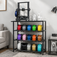 Rak Printer 3D JH-Mech dengan Rak Penyimpanan, Kokoh, Multi Spool, Portabel, Dapat Disesuaikan, Rak Filamen Printer 3D Logam untuk Garasi