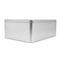 Boîte cadeau personnalisée en fer blanc, conteneur métallique rectangulaire avec couvercle pour emballage