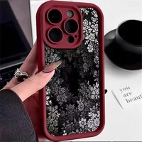Coque de Téléphone Luxe à Motif Feuillage Sakura pour iPhone 17 16 15 14 13 12 11 X XR Xs SE2 SE 8 7 Plus Pro Max Mini en Silicone