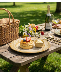 Assiette en céramique faite main à motif en relief, bordure perlée style Parisien, style français vintage, pour dîner, dessert, accompagnement, <span class=keywords><strong>vaisselle</strong></span> de café et bistrot - Product Image 5