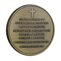 Pièce commémorative en métal moulé sous pression sur le thème de la foi, plaquée, deux styles de couleurs, motif Arbre de Vie, verset biblique, slogan CHRIST ENROUVELÉ
