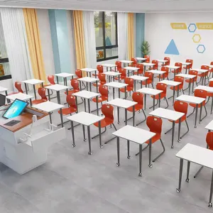 Sedia di addestramento dello scrittorio della tabella di studio dell'aula dello scrittorio e della sedia dello studente del metallo della mobilia della scuola elementare di progettazione popolare all'ingrosso della cina