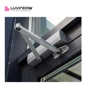 Luvindow Geluiddichte Aluminium Frame Dubbele Glazen Commerciële Deuren Winkel Voor Ingang Beveiliging Scharnierende Draaideuren - Product Image 2