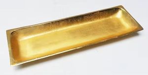 Adorno de bandeja Decoración suave Venta al por mayor Lujo 45cm Marroquí Hecho a mano Dorado Redondo Bandeja de servicio Metal - Product Image 2