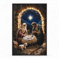 Tableau mural LED lumineux, scène vintage, éclat chaleureux, décoration murale compacte pour salon, chambre, cheminée, cadeau de Noël