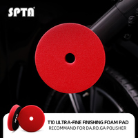 Tampon de polissage en mousse ultra-fine SPTA de 3 à 6 pouces T10, sans traces, pour une finition brillante, compatible avec les polisseuses de voiture DA/RO