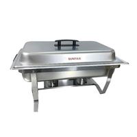 SUNMAX Ensemble de chauffe-plats en acier inoxydable avec couvercle suspendu 9L en or Design de luxe pour mariage et restauration