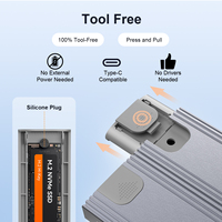 Dual Bay NVMe alat gratis M2 SSD casing aluminium non-raid USB-C 10Gps dengan M Key PCIe NVME penutup untuk 2230/2242/2280 SSD