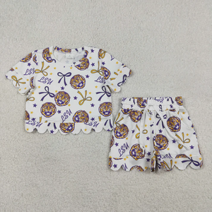 Longlv Ropa para Niñas Pequeñas, Conjunto Casual de Verano de 2 Piezas, Estampado Escolar, Pantalones Cortos con Volantes, Ropa Infantil - Product Image 2