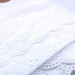 Tissu en dentelle brodée à œillets 100% coton blanc, largeur 5 cm, accessoires pour cheveux en dentelle - Product Image 4