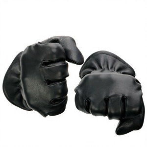 ถุงมือ MMA หนังสีดำพรีเมียมสำหรับผู้ชาย ถุงมือศิลปะการต่อสู้ระดับมืออาชีพ ป้องกันข้อนิ้วแบบเสริม สำหรับคิกบ็อกซิ่งและมวย - Product Image 1