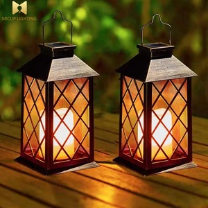 Linterna solar retro impermeable al aire libre con fuente de luz LED de efecto llama para decoración de jardín - Product Image 1