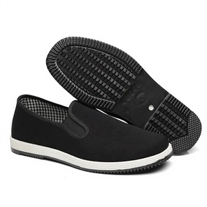 Vente directe usine 2021 <span class=keywords><strong>Chaussures</strong></span> noires décontractées et sportives respirantes et résistantes à l'usure, avec tige <span class=keywords><strong>en</strong></span> <span class=keywords><strong>toile</strong></span> et semelle extérieure <span class=keywords><strong>en</strong></span> PVC moulée par injection - Product Image 1