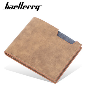 Portefeuille court pour homme Baellerry, ultra fin, horizontal, avec plusieurs emplacements pour cartes, en cuir marron, pour un usage quotidien - Product Image 5