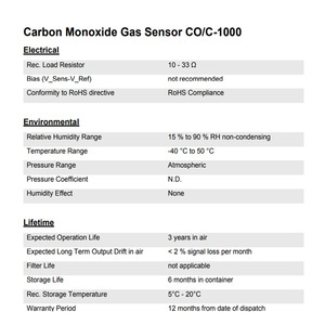 Capteur de monoxyde de carbone Membrapor CO/C-1000, taille compacte 24 mm, détection de sécurité - Product Image 4