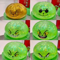 Vente en gros de jouets anti-stress Grinch, monstre vert de Noël, jouet souple lumineux, boîte surprise, cadeau, à partir de 14 ans
