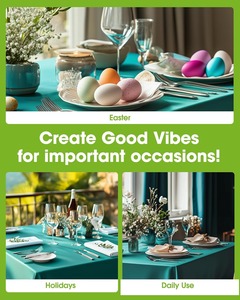 Nappe jetable en PEVA rectangulaire imperméable décorative personnalisée de qualité supérieure pour les mariages - Product Image 3