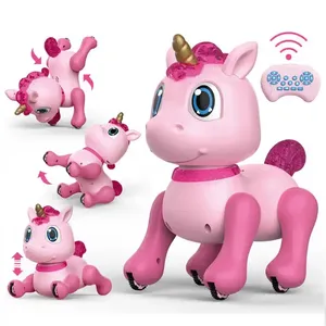 2.4G Remote Control RC Walking Unicorn Horse Robot Toys for Kids with LED Light & Sound For Girls