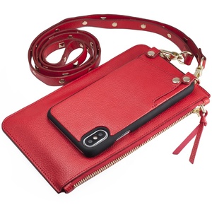 Portefeuille de luxe pour téléphone iPhone xs 11 12 pro, portefeuille en cuir véritable, avec sangle d'épaule, <span class=keywords><strong>porte</strong></span>-carte, chic, de qualité supérieure - Product Image 1