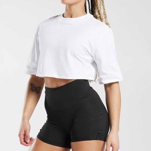 2023 Summer Female Gym <strong>Crop</strong> Tops Custom Wholesale 100% Cotton Print Women <strong>Crop</strong> Top <strong>Tee</strong> - Product Image 3