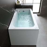 Baignoire autoportante rectangulaire en ABS au design moderne, à prix abordable, pour une personne, avec drain – Longueur