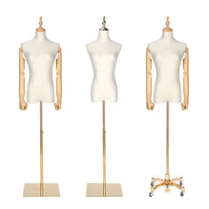 便宜的塑料人体模型躯干女性可调节带手臂用于服装展示人体模特女性