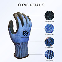 Gants de travail industriels résistants aux coupures EN388 ANSI A5, en latex professionnel, paume gaufrée, pour travaux lourds et construction