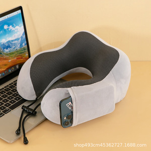 Customized magnetic cloth U-shaped pillow with <b>memory</b> <b>foam</b> for neck support, suitable for travel, airplanes, and cervical spine - Product Image 2