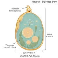 Pendentif en acier inoxydable avec breloques cerise, poire, trèfle à quatre feuilles et feuille d'érable, peint, pour collier, bracelet, accessoire de bijouterie DIY R77