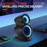 Sistema de Altavoces para Juegos Microlab T10 2.1 Canales, 56W, Luces LED RGB, Woofer de 5.25 Pulgadas, Conexión por Cable/Inalámbrica, para Computadora y Teléfono Móvil