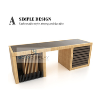 Bureau de réception carré en bois massif durable au design innovant avec mobilier de bureau moderne pour usage hôtelier