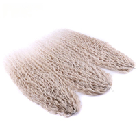 Extensions de Cheveux Synthétiques Tressés au Crochet, Ombré Blond, Bouclés Kinky, Résistants à la Chaleur, en Fibre Premium de Haute Qualité pour Vente en Gros