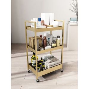 Modern Design Hot-Sale Hairdressing Hand Cart Salon <b>Tools</b> Metal Beauty <b>Trolley</b> with Wheels - Product Image 1