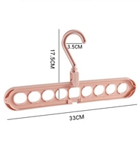 Cintres Magiques Gain de Place 9 Trous Rotatifs à 360° Pliables pour Rangement de Placard Dortoir, Collège, Appartement, Maison