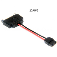 Cable adaptador de alimentación SATA de 15 pines macho a 6 pines hembra, cable convertidor de unidad óptica para portátil de 20 AWG