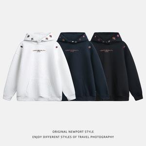 Novedad 2026 Sudadera con Capucha para Hombre, Estilo Étnico Ins, Bordado Texturizado, Gruesa, Oversize, Estilo Urbano Americano, Deportiva Casual - Product Image 1