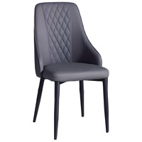 Chaise de salle à manger moderne en similicuir rembourrée, dossier ergonomique, pieds en métal imperméables, pour restaurant, maison, hôtel