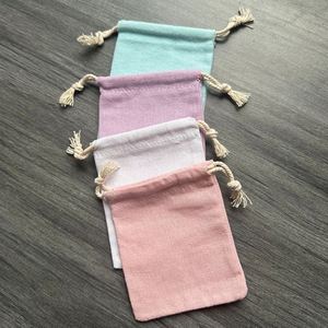 Sac à poussière en toile de coton de haute qualité, sac cadeau en coton coloré avec doubles cordons - Product Image 4