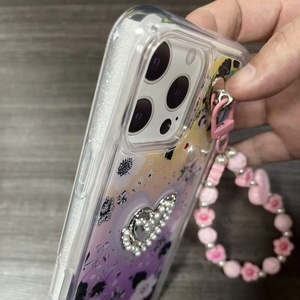 Coque de téléphone fantaisie en TPU avec chaîne pour iPhone 18 17 16 15 14 13 12 11 et Samsung <span class=keywords><strong>M11</strong></span> M12 M13 M14, motif cœur, brillante, style girly - Product Image 5