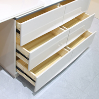 Coiffeuse moderne blanche en bois extensible et réglable pour femme avec 6 tiroirs, meuble de chambre à coucher