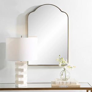 Gold Glam Scalloped <strong>Tall</strong> <strong>Arched</strong> Metal Wall Mounted <strong>Mirror</strong> Room Decor Wall <strong>Mirror</strong> Sophisticated Accent <strong>Mirror</strong> for Decor - Product Image 2