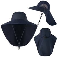 Upf40 + sombreros de pesca de pescador, sombrero de cubo de malla transpirable ajustable, sombrilla de nailon, gorra de escalada de secado rápido con solapa para el cuello