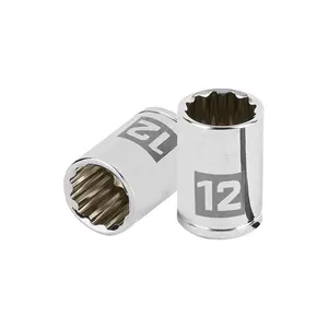 BOX 6 Douille 12 mm, 12 points, entraînement 1/4 po, TRUPER - Product Image 1