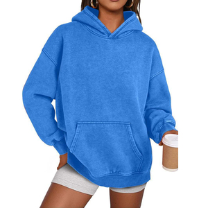 Sweat-shirts à capuche surdimensionnés pour femmes en coton 80% et polyester 20%, sweats à capuche lourds, pulls vintage lavés, 2025 - Product Image 6