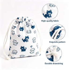 Bolsa de Lona de Algodón con Cordón Personalizada, Mochila de Lona con Cordón y Logotipo, Regalo Promocional al por Mayor - Product Image 2